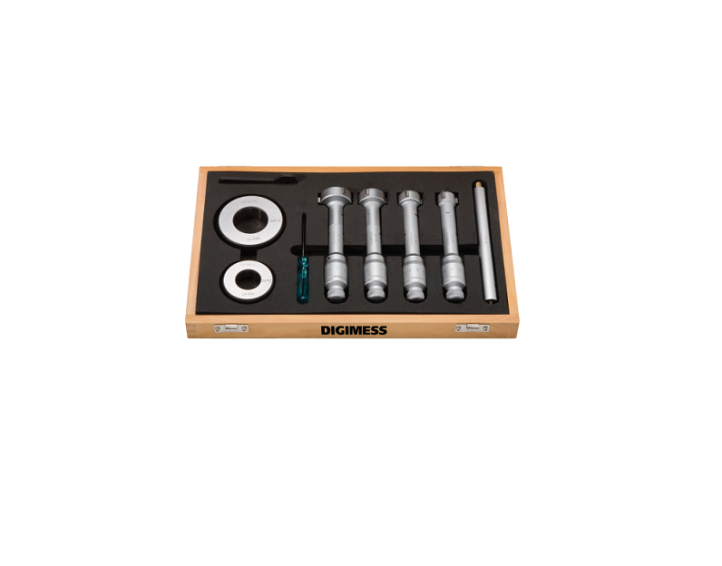 JOGO DE MICRÔMETRO INTERNO COM 3 PONTAS DE CONTATO 3,5-6,5mm COM 4 PEÇAS DIGIMESS 110.690A